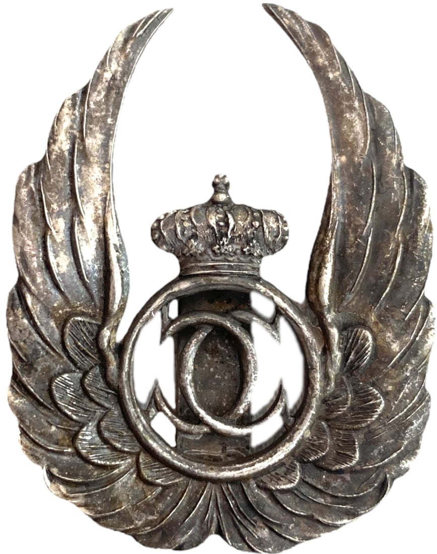OBSERVER BADGE, KING CAROL II MODEL WITH A CUT-OUT CHIP 1931-1940 (1 of 1)