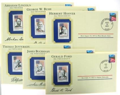 Stamps with US Presidents: Country: United States Stamps with US Presidents and their information. Available for: Thomas Jefferson, William Harrison, James Buchanan, Abraham Lincoln, Herbert Hoover, Gerald Ford, Ronald Reagan,