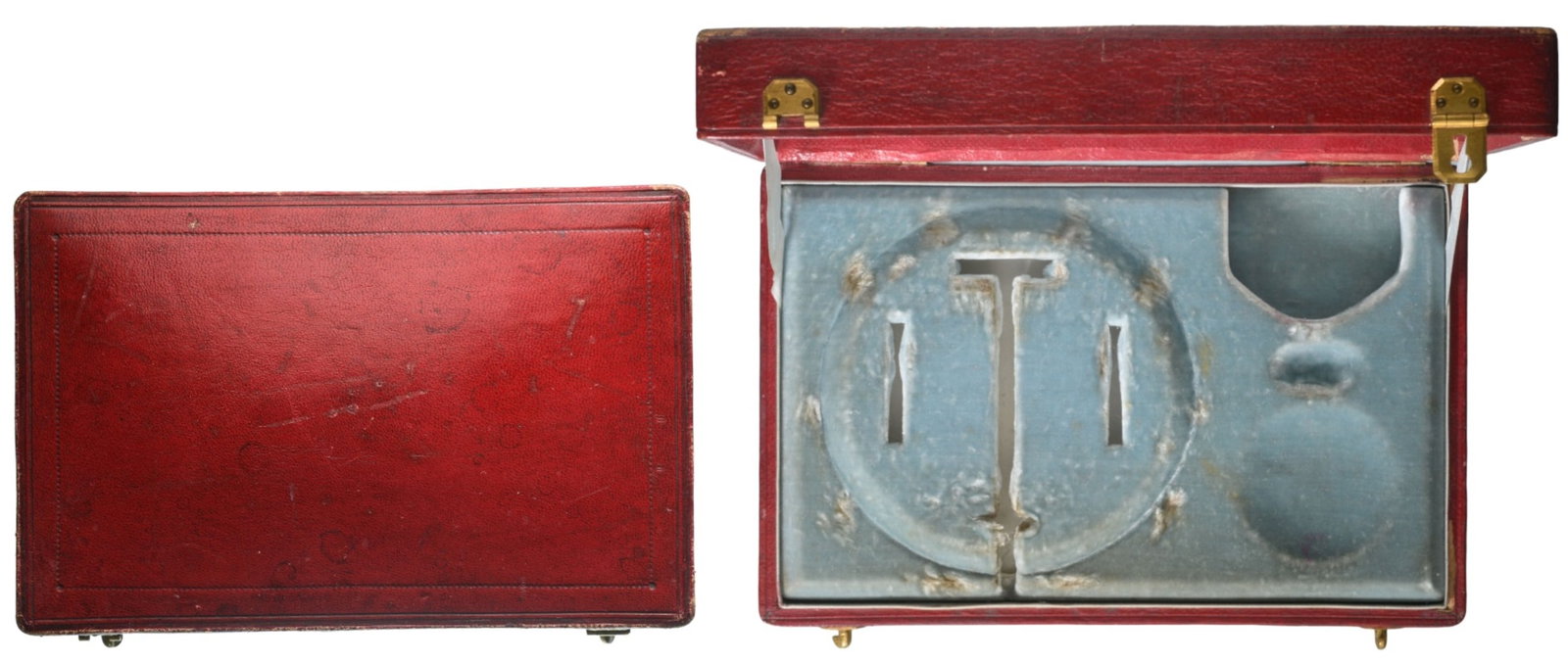 Order of the Rose, instituted in 1829.: Grand Officer's Set Box. Case of issue, 160x105 mm., red Leather. A superb luxury case of the 19th century! I R!