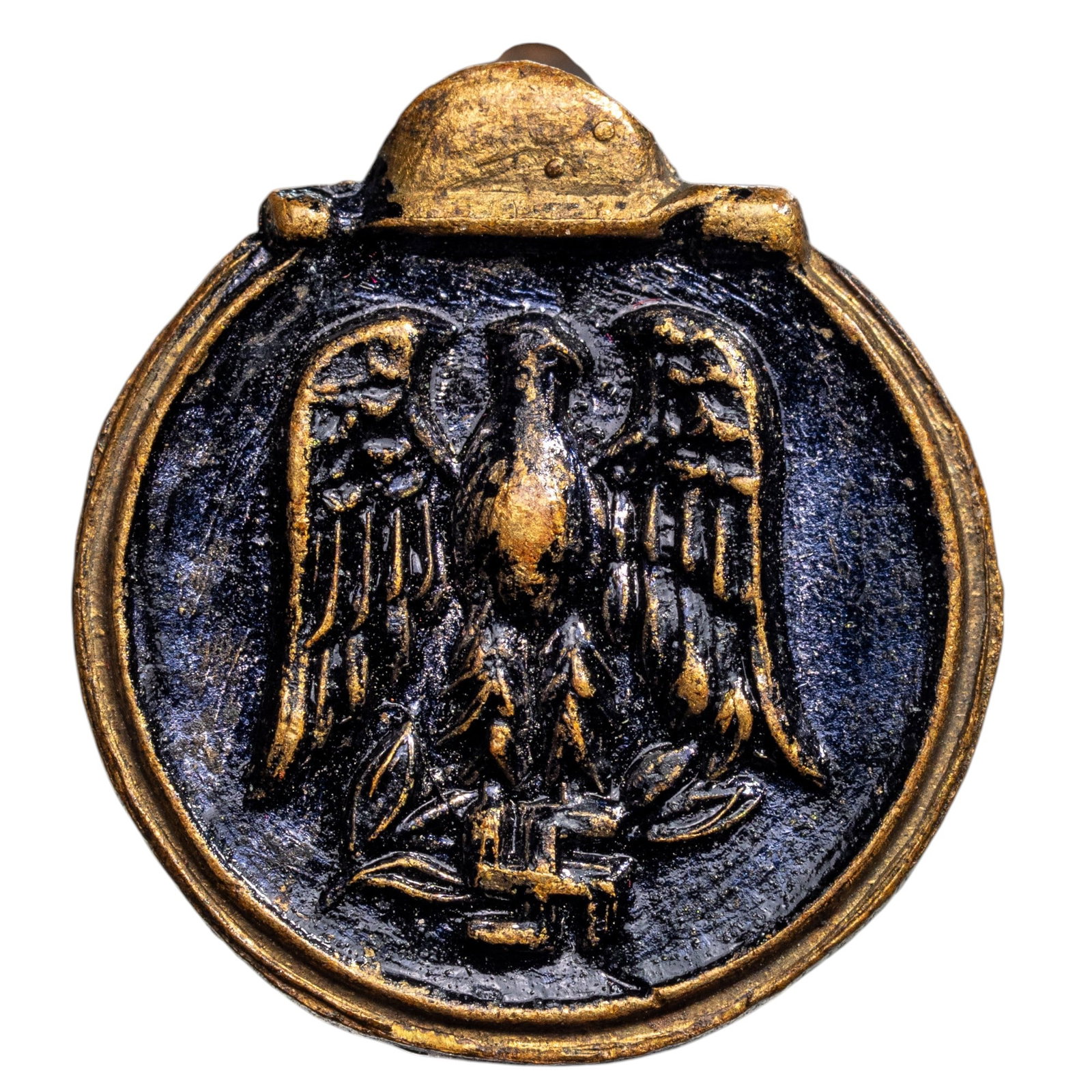 Winter Battle in the East 1941-42 Medal (Medaille Winterschlacht im Osten 1941/42): Miniature Button. Breast Badge, 11 mm, silvered Metal, button hole rosette. Scarce! I R!