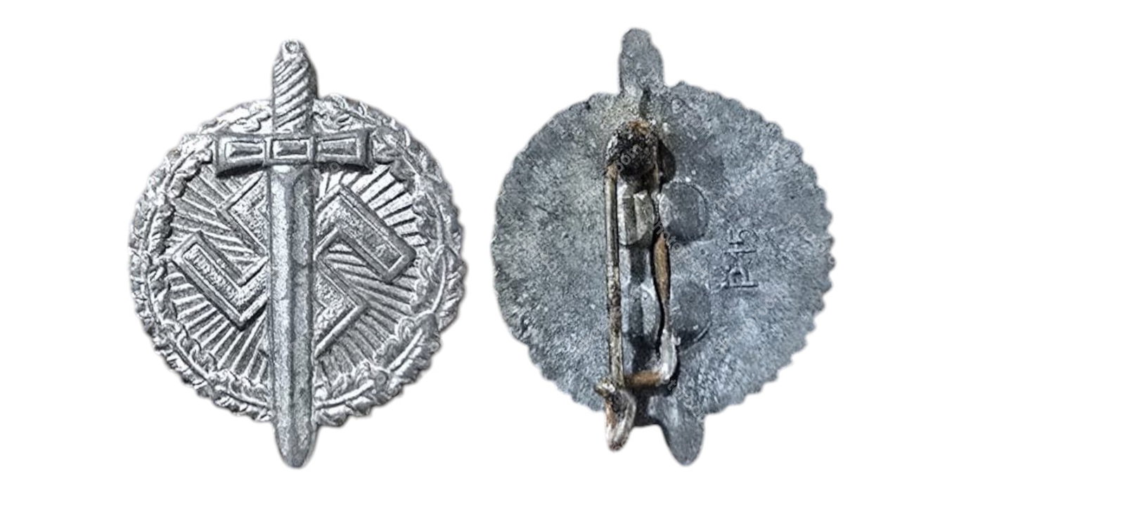 Propaganda Badge: Breast Bagde, 28x22 mm, Zinc, maker's mark "P15", vertical pin on the back. Extremely fine condition! I