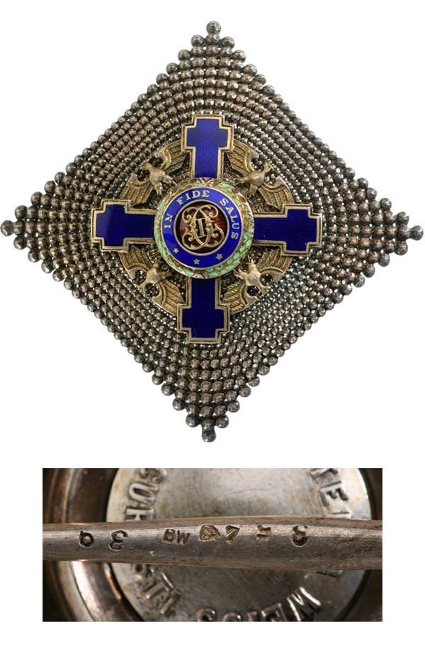 ORDER OF THE STAR OF ROMANIA, 1864: 1st Class Star for Civil (1937). Breast Star, 83 mm, Silver, maker`s mark "BIJUTERIA WEISS BUCURESTI", hallmarked "354-crown-BW-39", superimposed parts gilt and enameled, brilliant cut, multipart cons