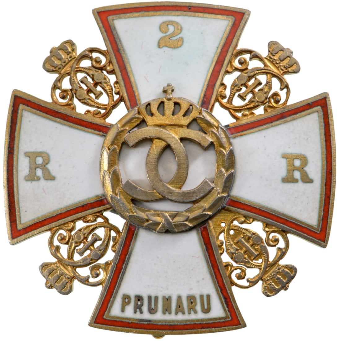 Special Collection of 7 Year Regimental Badges of the 2nd Rosiori Regiment - Prunaru: Breast Badge, 42 mm, gilt Bronze, enameled, pin on the back. M.S.B.R. 288. Rare and superb! R! I