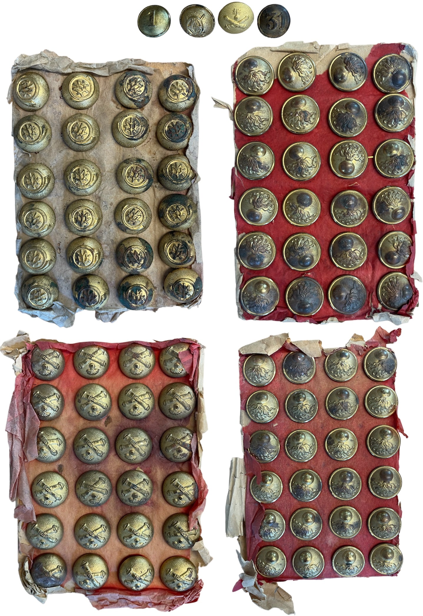 Lot of 100 Military Buttons, md 1873: Brass gilt, in original packaging Austrian workshop, marked "Bruder Schneider Wien". I-II