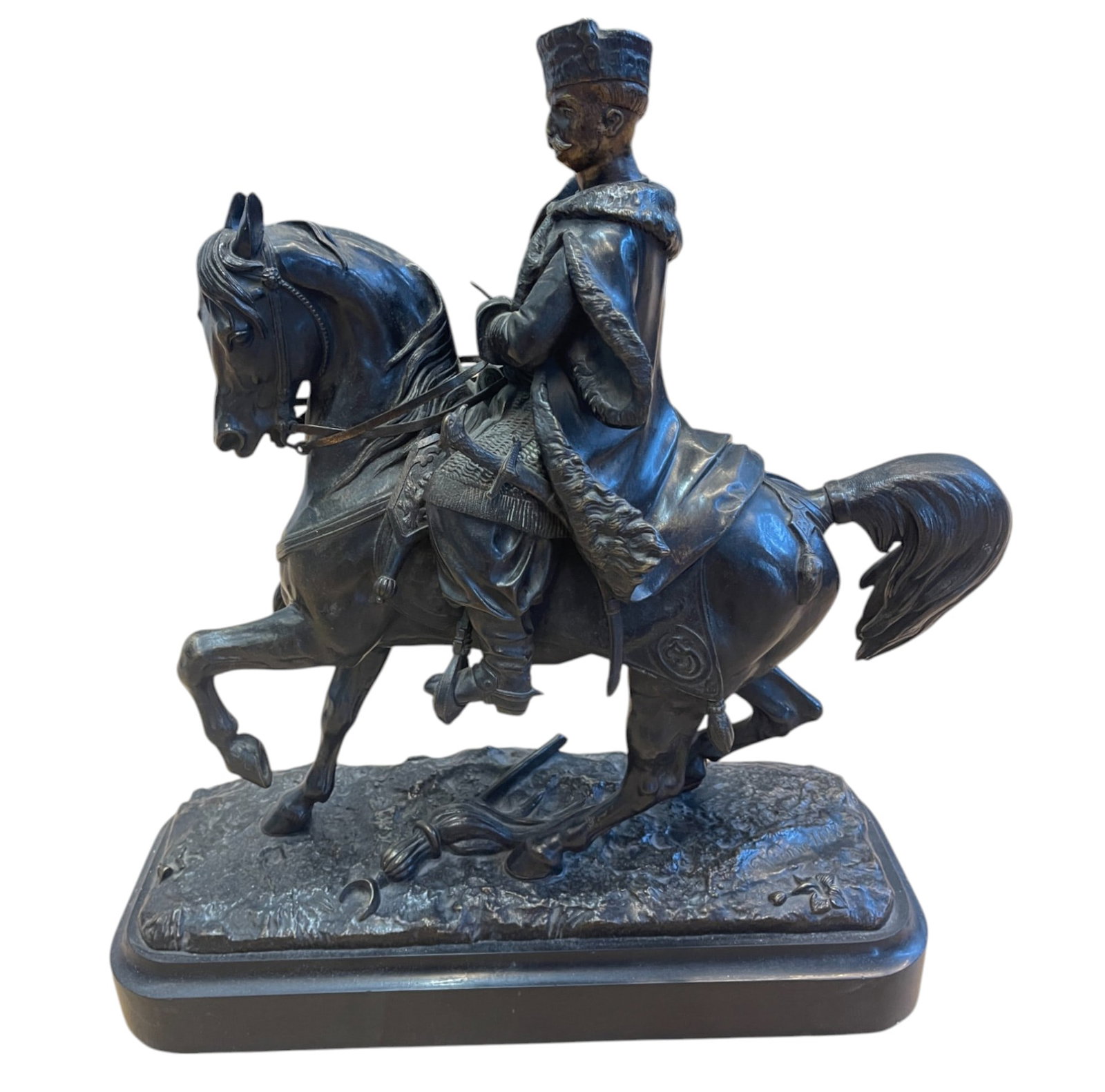 John Sobieski III, King of Poland & Grand Duke of Lithuania: Piotr Thies - Large equestrian statue in bronze with dark patina of John Sobieski III, King of Poland & Grand Duke of Lithuania, victorious over the Turks in Vienna on September 12, 1683, inspired by