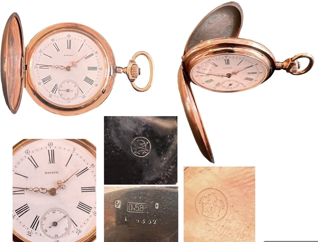 Pateck Poket Watch: Pateck pocket watch, 52 mm, 14 k GOLD case and back cover, aprox. 108 g., roman and arabic numberals, mechanical mouvement. Very good condition.