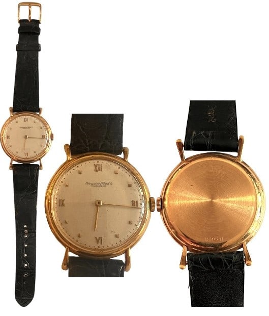 IWC Schaffhausen Men`s Wrist Watch: IWC Schafhausen men`s wrist watch, 38 mm, 18k Gold case, aprox. 32 g., leather strap, mechanical mouvement. In very good condition.