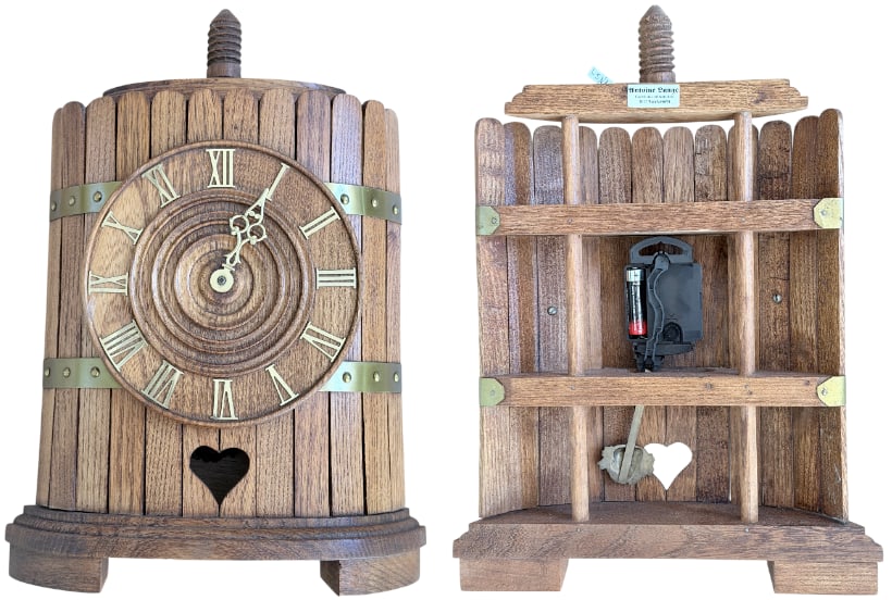 Wooden Clock Set within a Mock Wine Press (1 of 1)