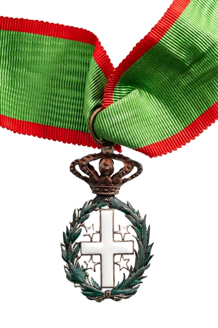 ORDER OF THE SOUTHERN CONSTELLATION: Commander's Cross, instituted by Antoine de Tounens on the 8th of September 1875. Breast Badge, 54x30 mm., gilt Bronze, enameled, original suspension ring and ribbon. Superb very rare and interesting 