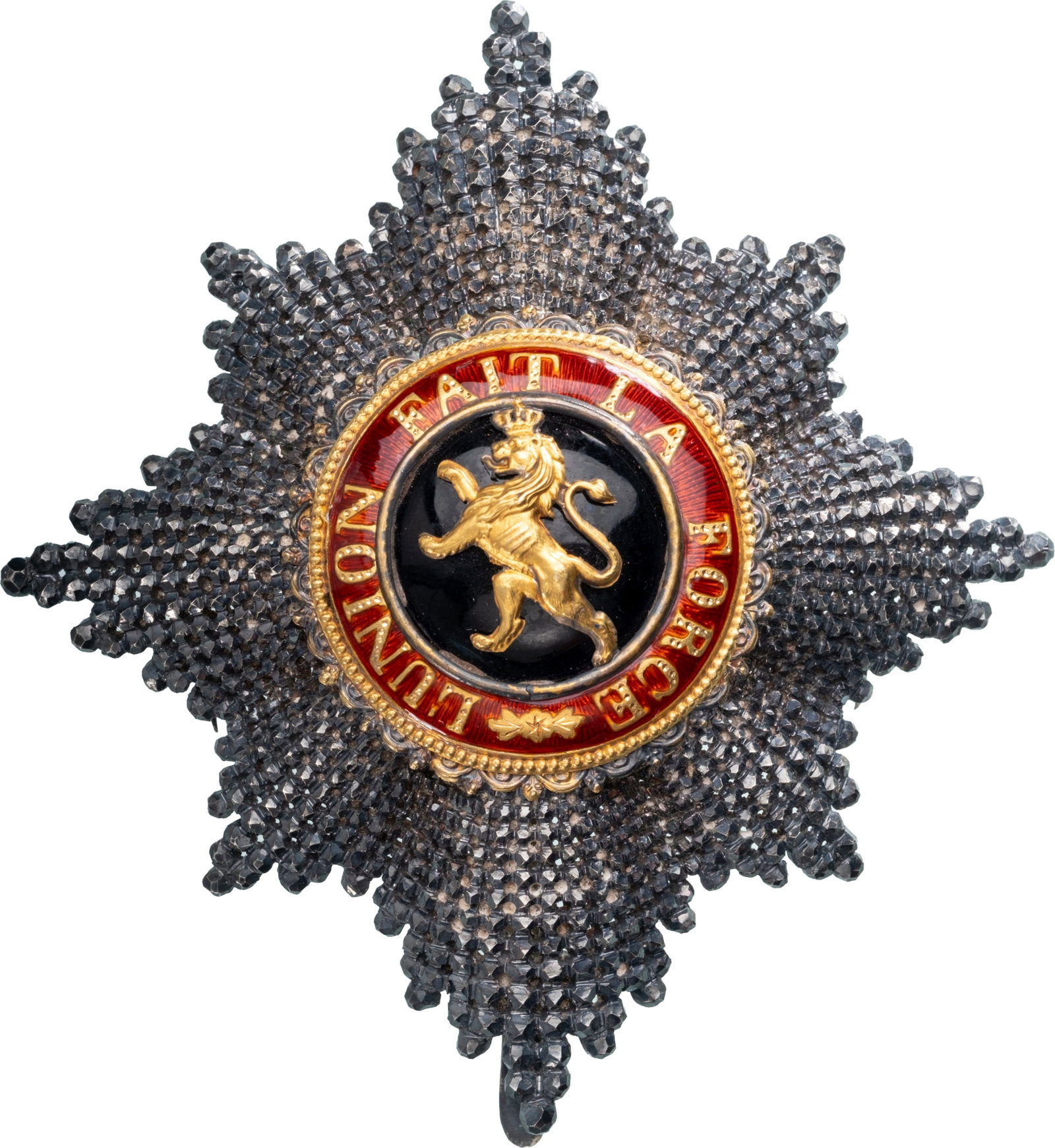 ORDER OF LEOPOLD: Breast Star, 1st Class, instituted in 1832. 82x75 mm, GOLD and Silver with pierced rays, superimposed parts gold, enameled, reverse with long vertical tapered pin and two side hooks. A superb old star