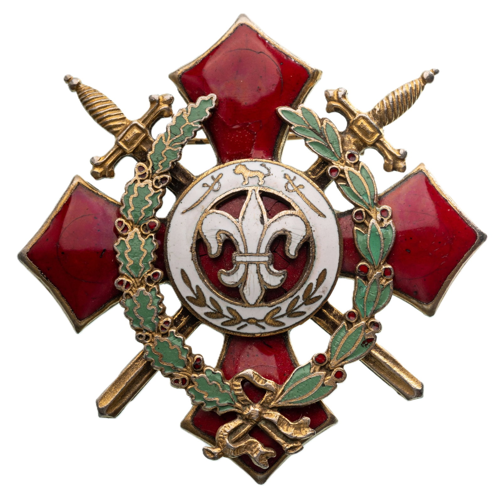 Order of Military Merit: Commander's Cross with Battlefield Distinction, 3rd Class, Private Model. Breast Star, 59 mm, gilt Bronze, one side enameled, thin horizontal pin on reverse. A modern, private made badge, in extremely