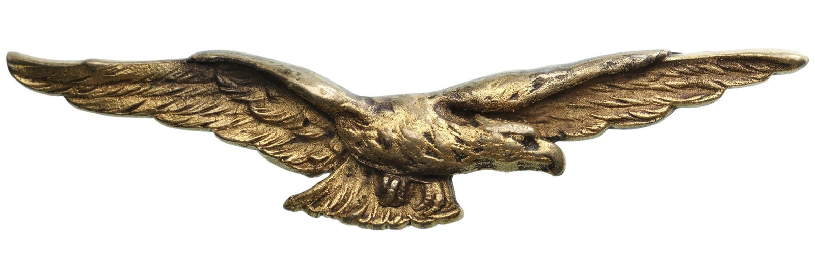 Pilot Wing: Breast Badge, 68x12 mm., gilt Bronze, thin soldered pin on reverse. A very rare, guaranteed authentic badge, in extremely fine condition! I RR!
