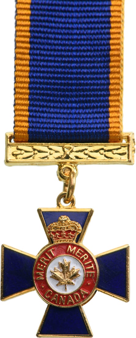 Order of Military Merit: Officer`s Cross Miniature. gilt Metal, 19 mm, enameled, original suspension ring and ribbon. Scarce and mint condition! I R!