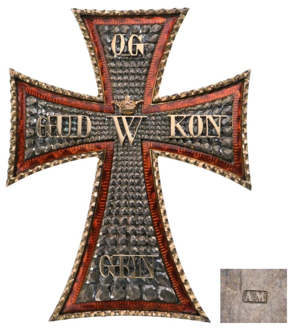 The Order of Dannebrog: An early Commanderâ??s Star of Prince size, 59x47 mm.,, chiseled Silver bearing to its centre the crowned Royal cypher â??Wâ?? and the arms with the Orderâ??s Motto â??GUD OG KONGENâ?? made of