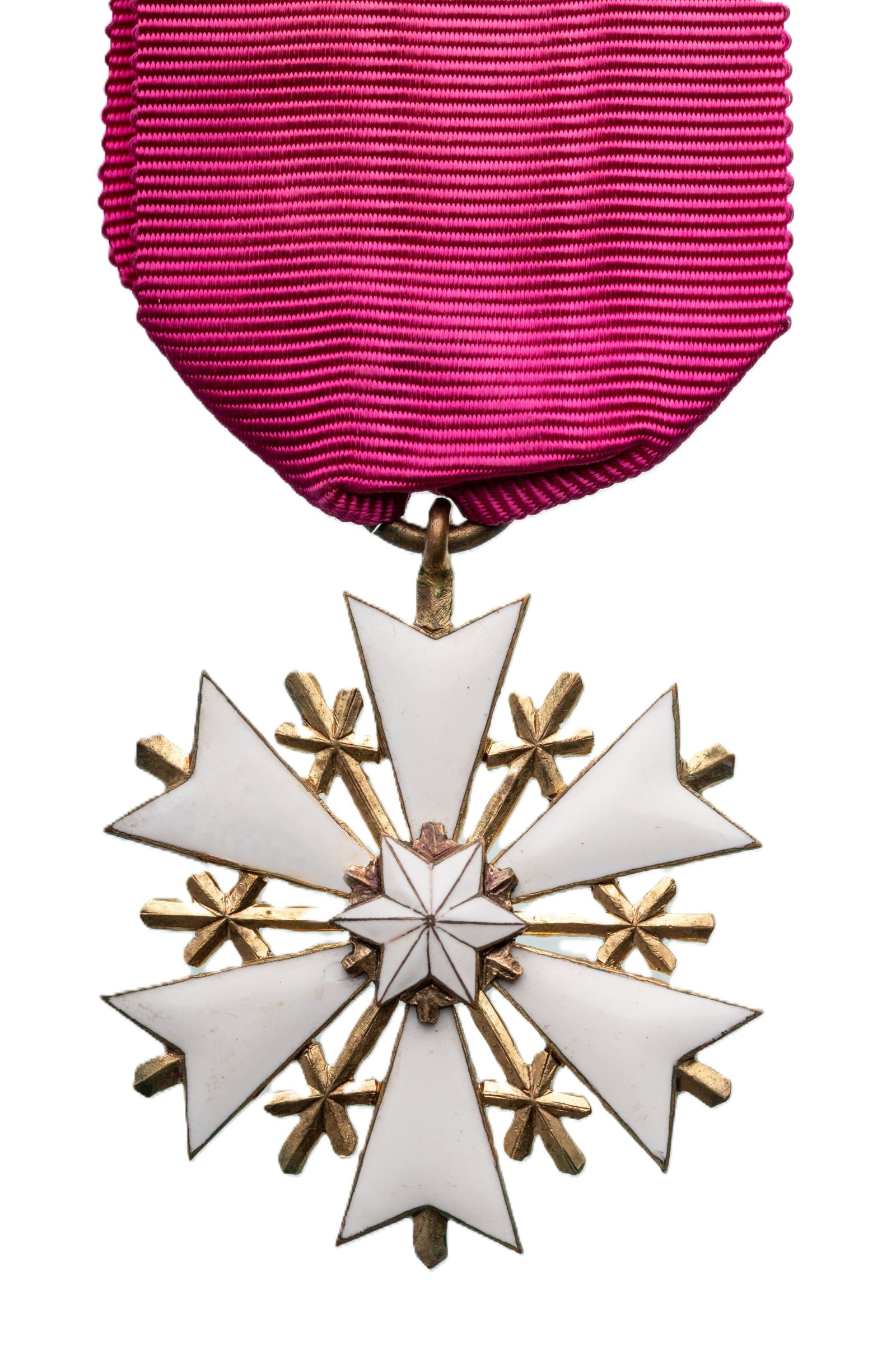 Order of the White Star: Knight's Cross, 5th Class, instituted in 1936. Breast Badge, 47x43 mm, gilt Bronze, enameled, original suspension ring and ribbon. A superb badge of high quality, in extremely fine condition! I