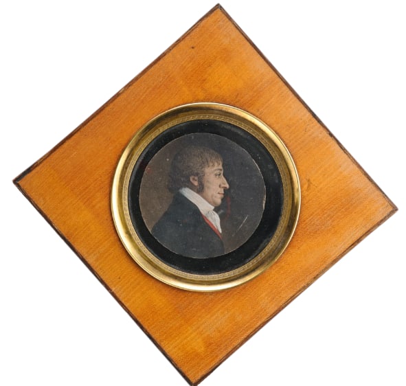 ORDER OF THE LEGION OF HONOR: A framed miniature portrait of Pierre-Nicolas Rolland. He had his career in the Navy, where he distinguished himself in many battles and fightings, since the revolutionand during the Napoleonic wars. 