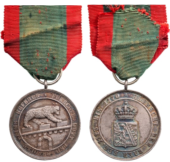 Order Of Albert The Bear: Knight's Cross, 2nd Class. Breast Badge, 36x32 mm., Silver, original suspension ring and ribbon. Extremely fine and scarce! I R!