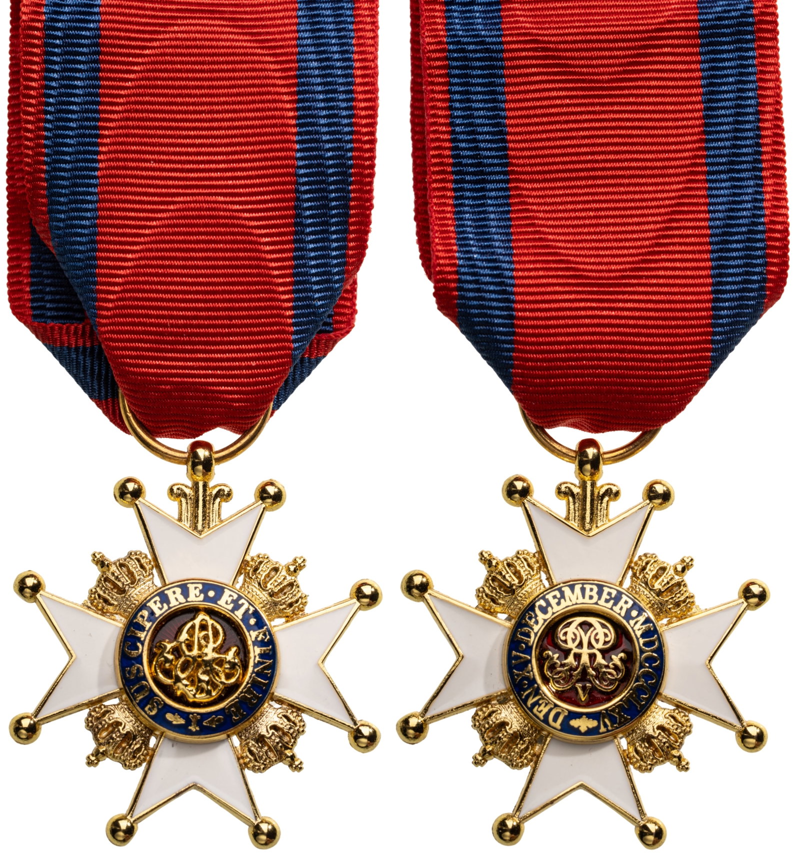 Ernst August Order: Knight's Cross, 2nd Class, instituted in 1865. Breast Badge, 41x37 mm., both sides enameled, original suspension ring and correct ribbon. A collector's copy, in extremely fine condition! I