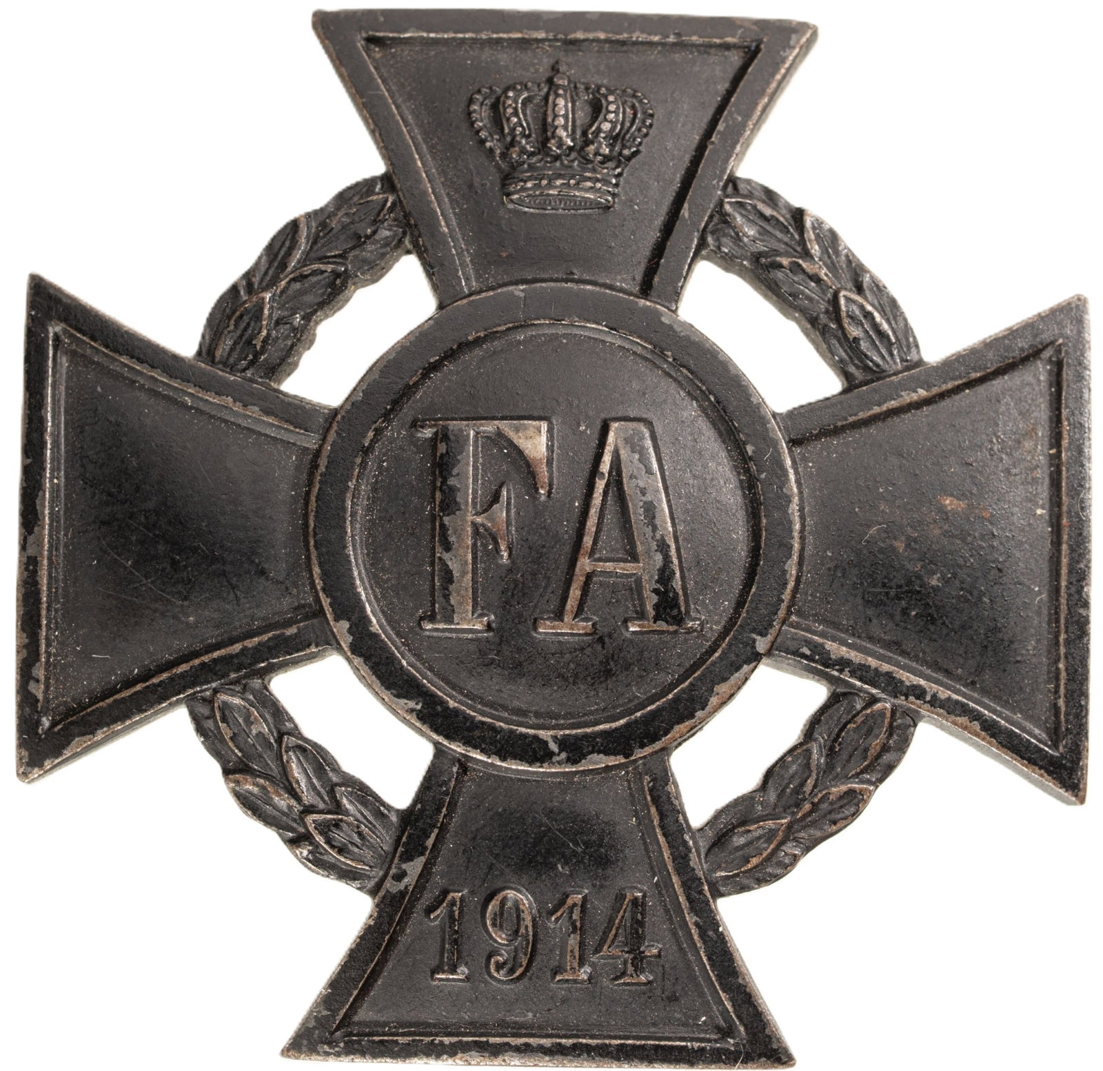 Friedrich August Cross, 1st Class, 1914: Breast Star, 46 mm, blackened Iron, original thin pin on reverse. Extremely fine condition! I