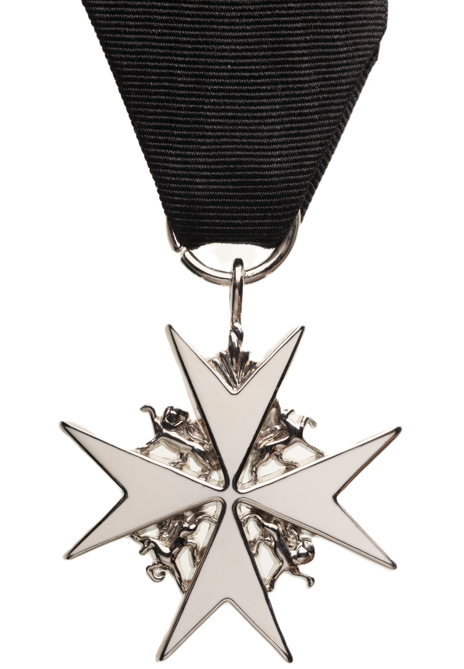 Order of St. John: Officer's Cross, instituted in 1888. Breast Badge, 47x39 mm, Silver, enameled, original suspension ring, ribbon. A superb badge, in best condition! I