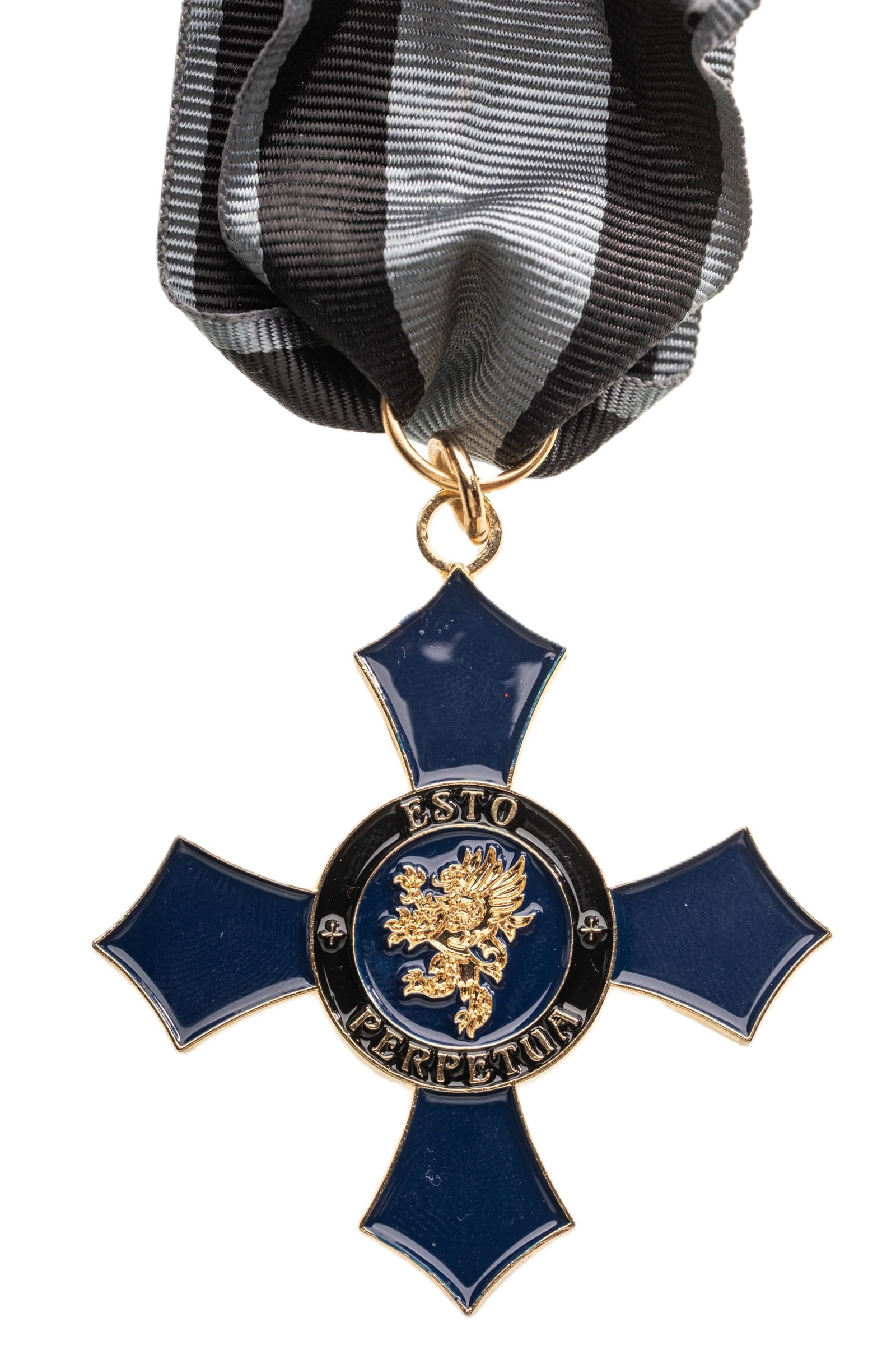 Order of the Gryphin ofÂ Â Gryphinberga of Grand Duke Paul: Knight's Cross. Breast Badge, 49 mm, gilt Bronze, enameled, original suspension ring and ribbon. A beautiful order, in extremely fine condition! I