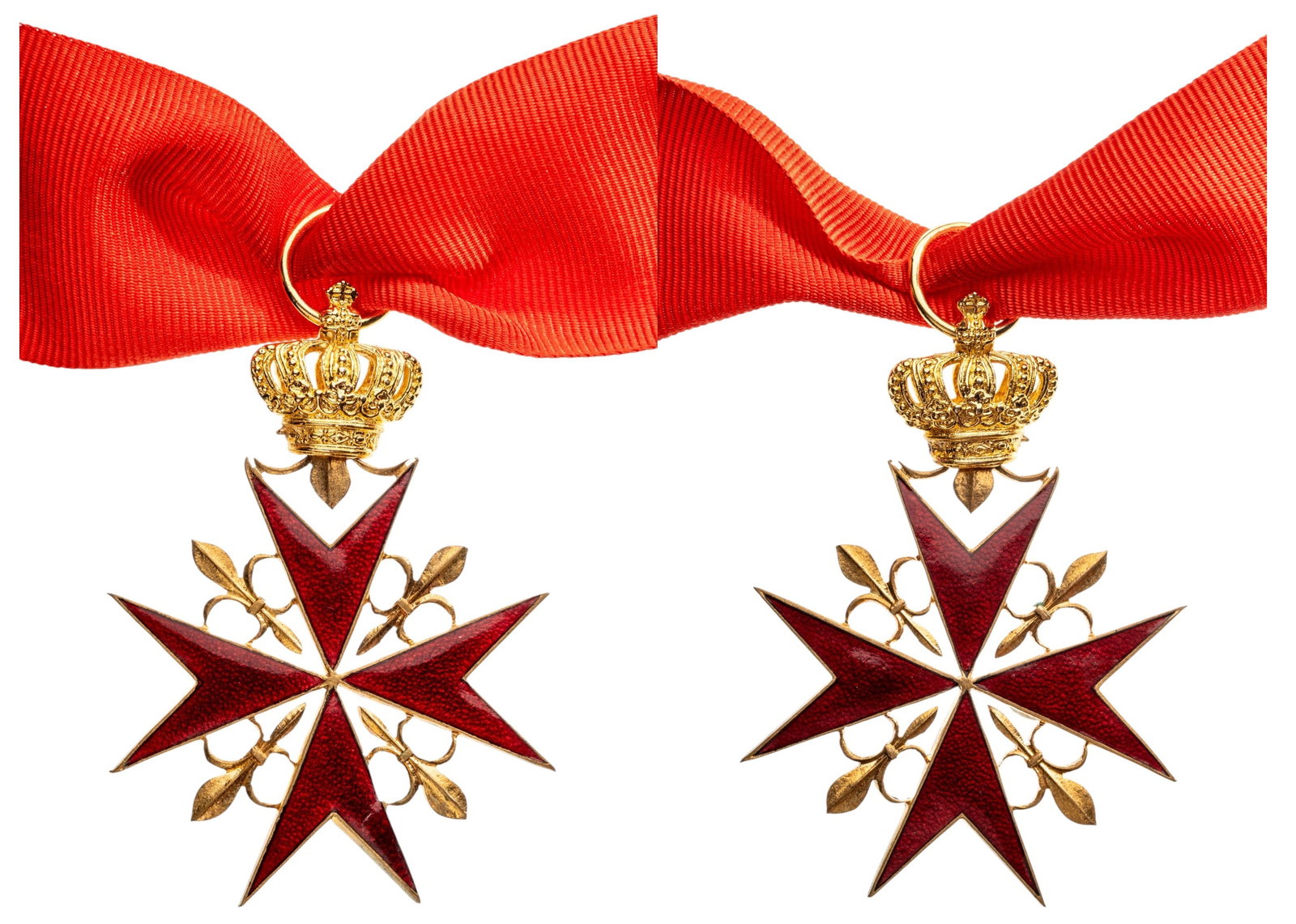 Holy Military Order of St. Stephen Pope and Martyr, instituted in 1561: Commander's Cross. Neck Badge, 71x51 mm, gilt Bronze, superimposed part enameled, original suspension ring and ribbon. A badge in mint condition! I