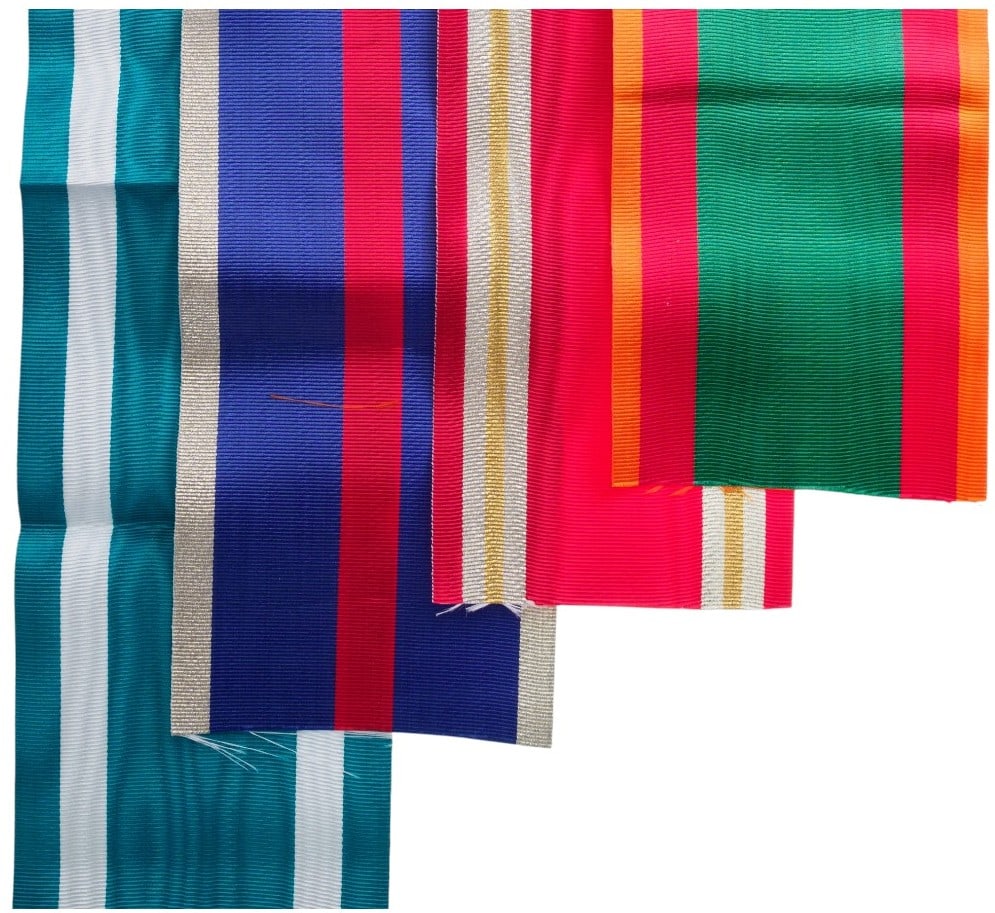 4 Grand Cross Sashes: 4 Grand Cross Sashes, various lengths, perfect condition. I (4)