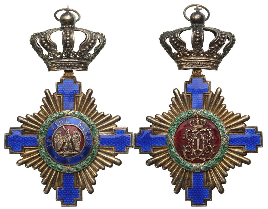 ORDER OF THE STAR OF ROMANIA, 1864: Grand Cross Badge, 1st Model (1877), for Civil. Sash Badge, 111x71 mm, gilt Silver, both sides enameled, original suspension ring. A superb badge, in best condition! I