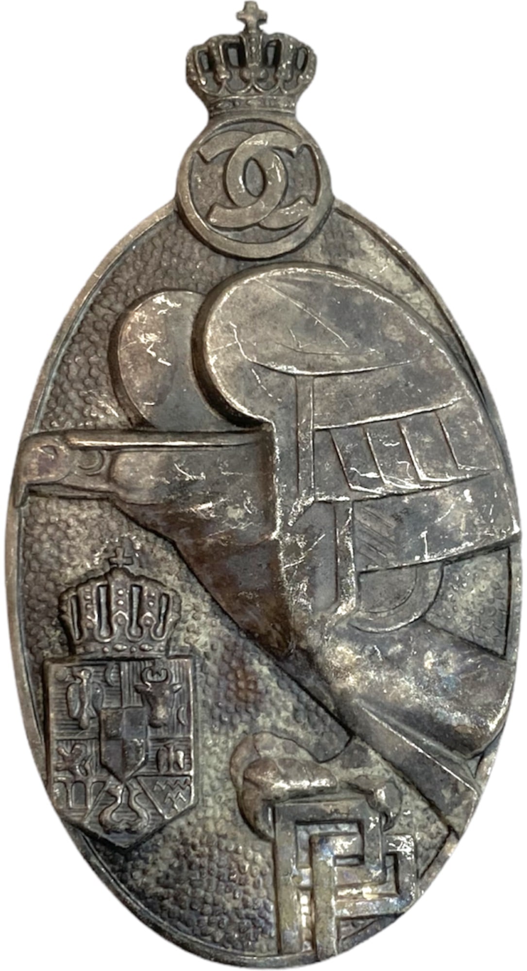 PREMILITARY TRAINING BADGE, 1ST MODEL KING CAROL II, 2ND CLASS, FOR PETTY OFFICERS AND INFERIOR (1 of 1)