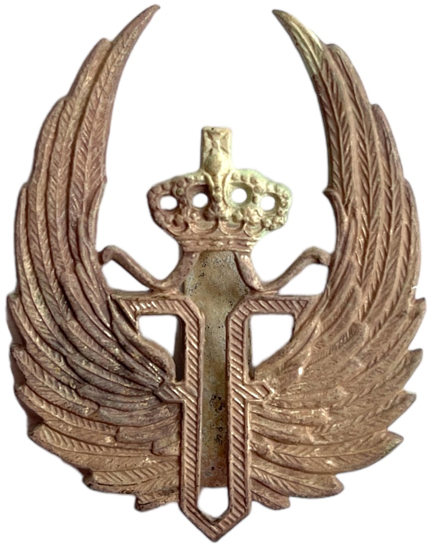 OBSERVER BADGE, KING FERDINAND I MODEL 1915-1927: Breast Badge, silvered Bronze, clasp on reverse, I.M.S.P.R. 243. Rare! I