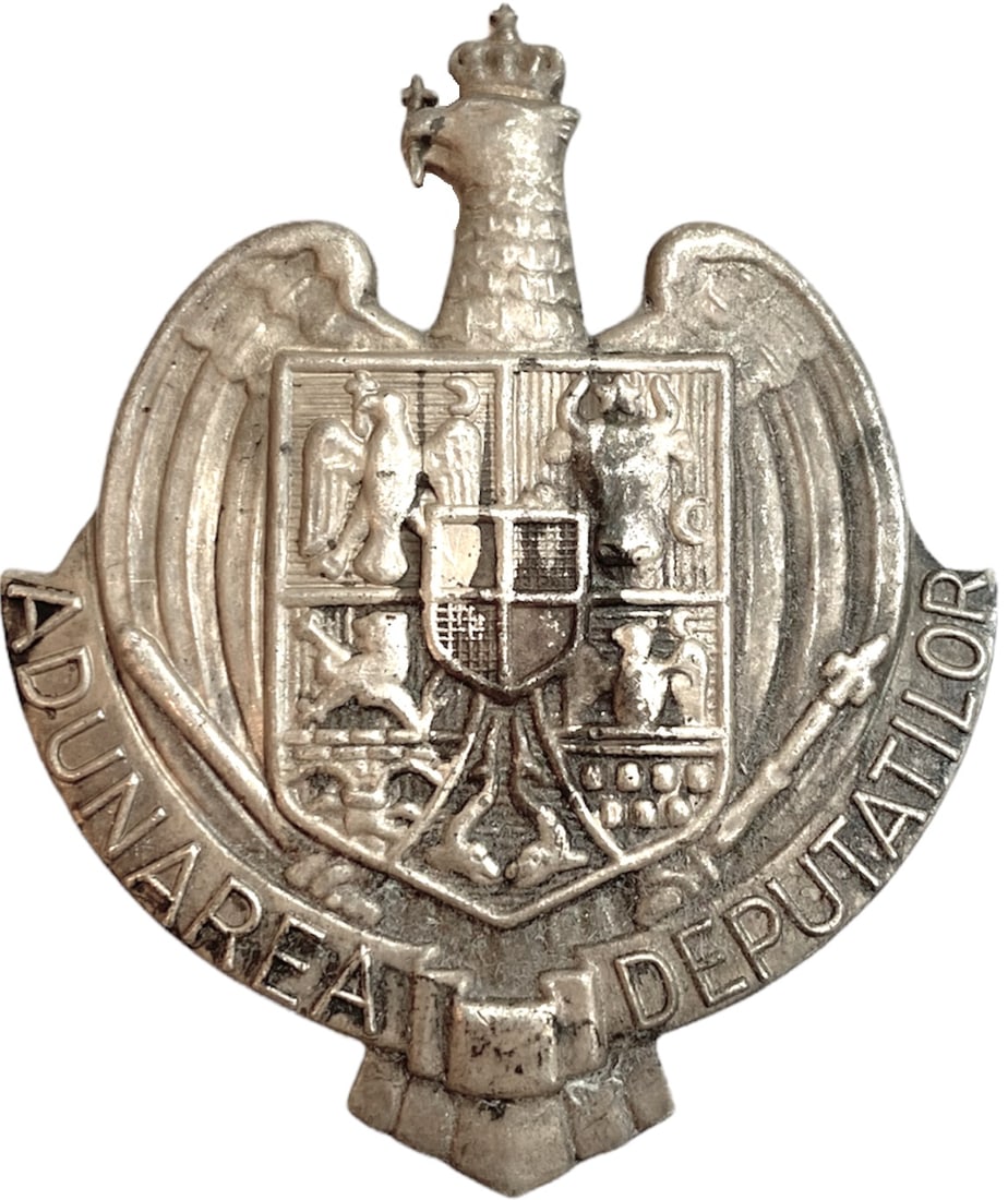 BADGE OF THE ASSEMBLY OF DEPUTIES MEMBERS: Breast Badge, 60x50 mm, Silver, large pin on reverse. I.M.S.P.R. 855. Very Rare! I RR!