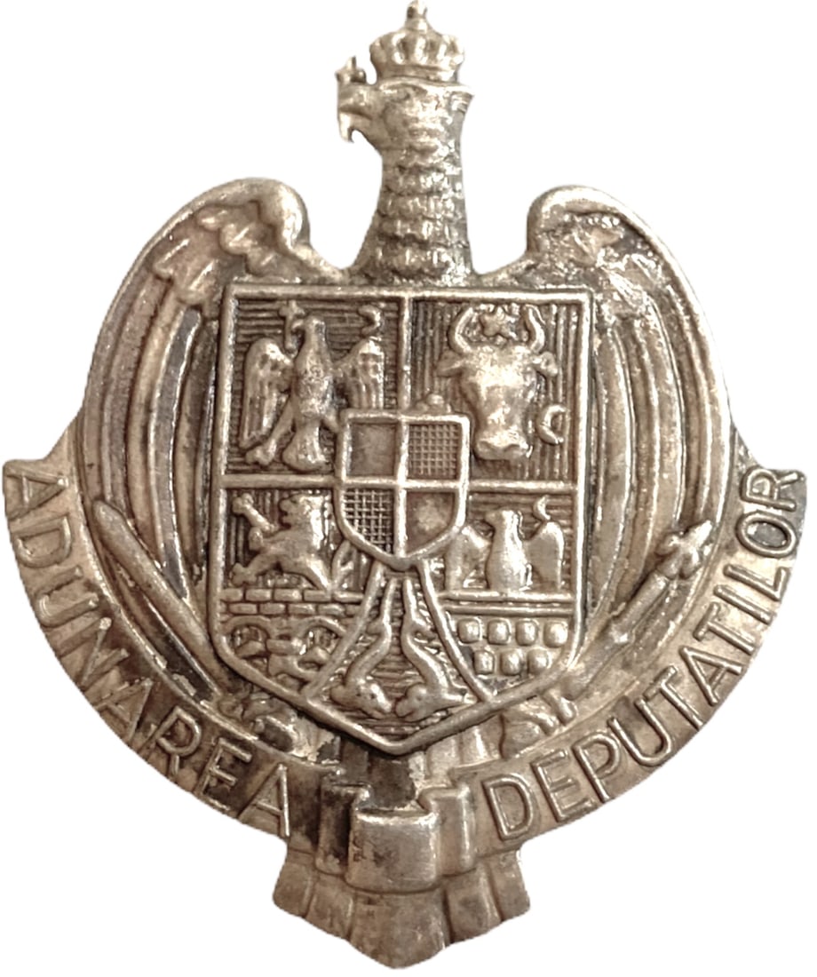 BADGE OF THE ASSEMBLY OF DEPUTIES MEMBERS: Breast Badge, 60x50 mm, Silver, large pin on reverse. I.M.S.P.R. 855. Very Rare! I RR!
