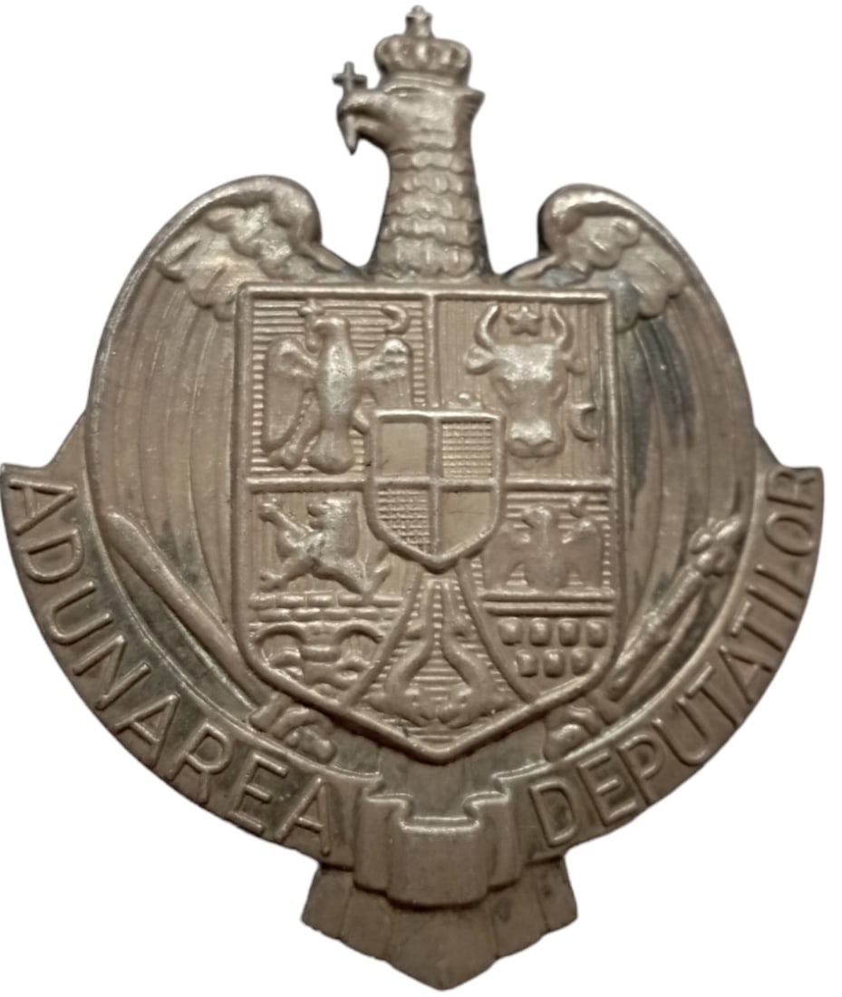 BADGE OF THE ASSEMBLY OF DEPUTIES MEMBERS: Breast Badge, 60x50 mm, Silver, large pin on reverse. I.M.S.P.R. 855. Very Rare! I RR!