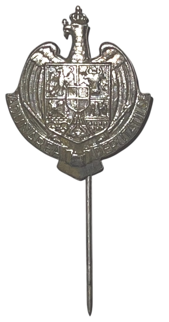 BADGE OF THE ASSEMBLY OF DEPUTIES MEMBERS MINIATURE: Breast Badge, 25x22 mm, Silver, long pin on reverse. I.M.S.P.R. 855 var.. Rare! I R!