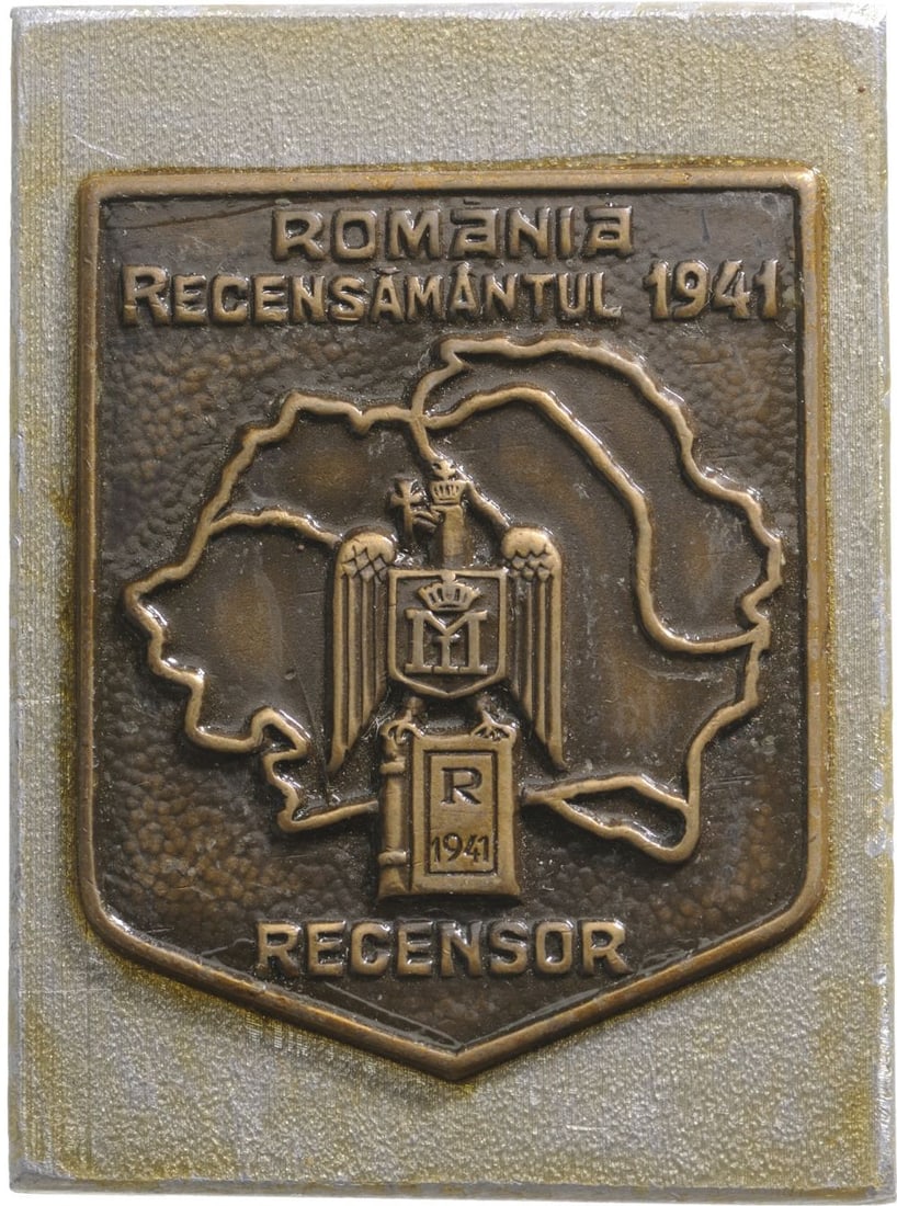 Census Representative Badge 1941: Breast Badge, 44x36 mm, Bronze laquered, on aluminium plate. Rare! I R!