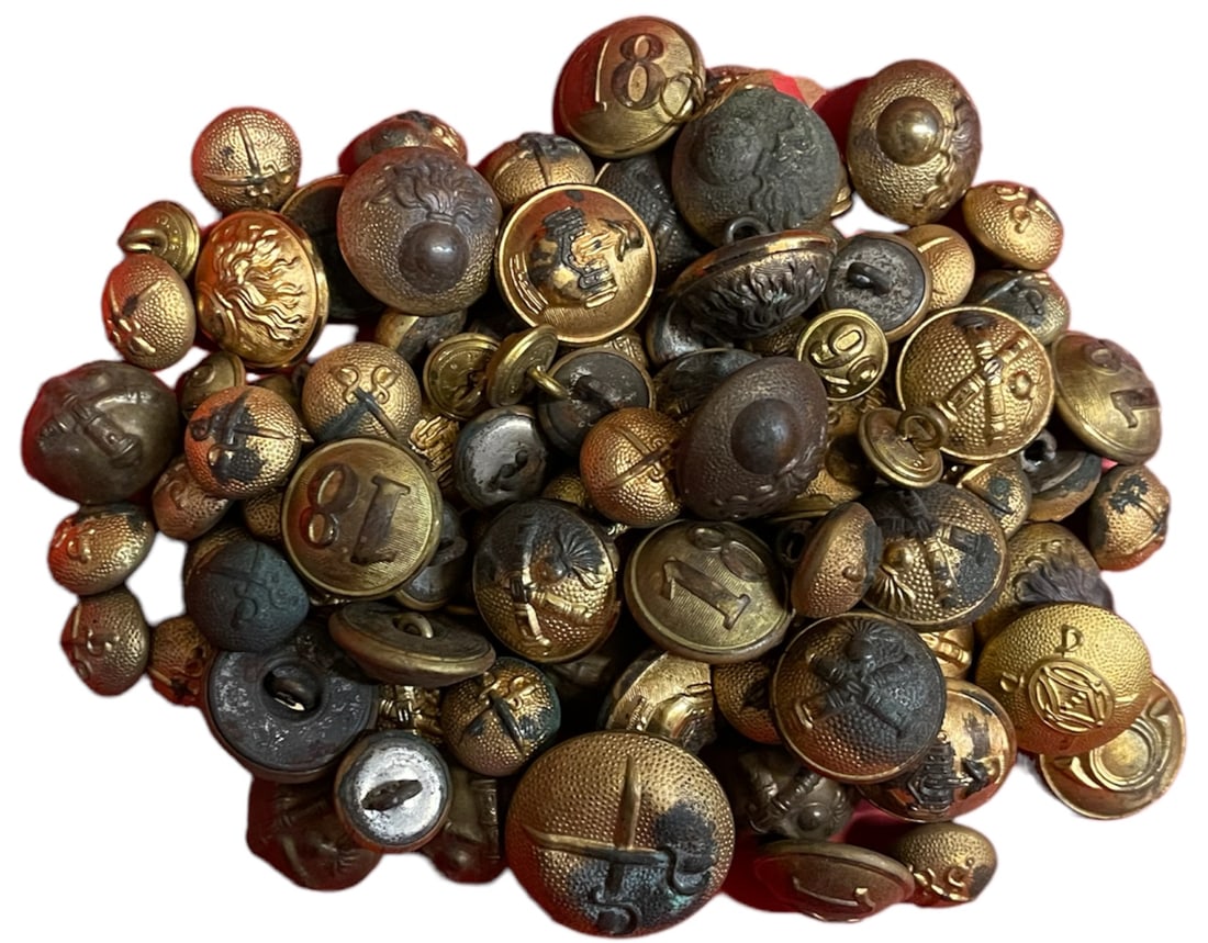Lot of 77 Military Buttons, md 1873 (1 of 1)