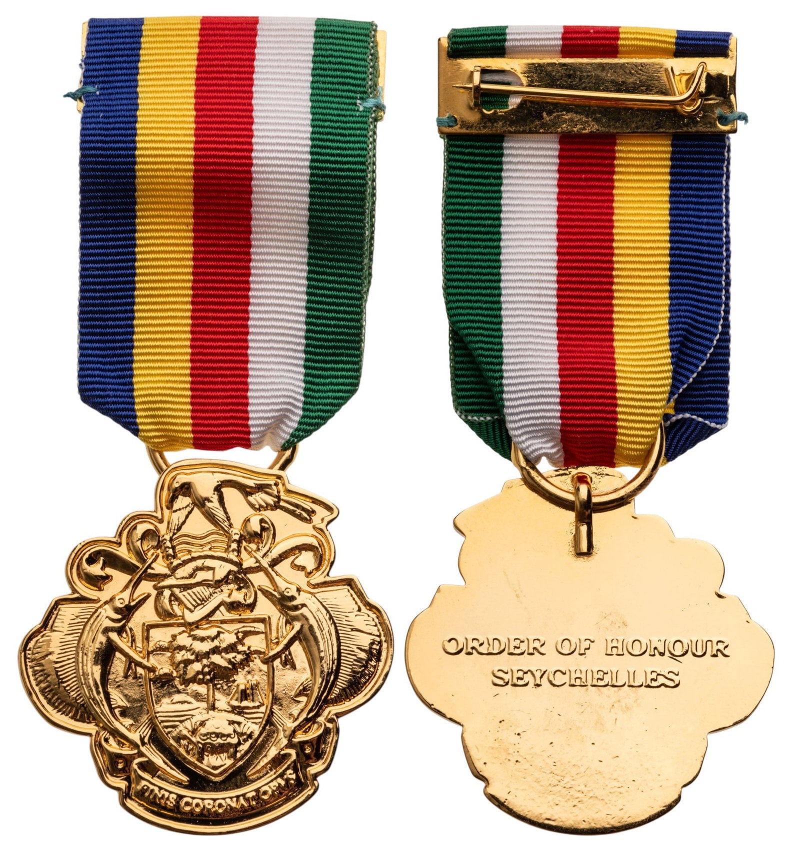 Order of Honour: Breast Badge, 41 mm, gilt Bronze, original suspension ring and ribbon. Rare medal, published in Jomsa Magazine in 2009, in mint condition! I R!