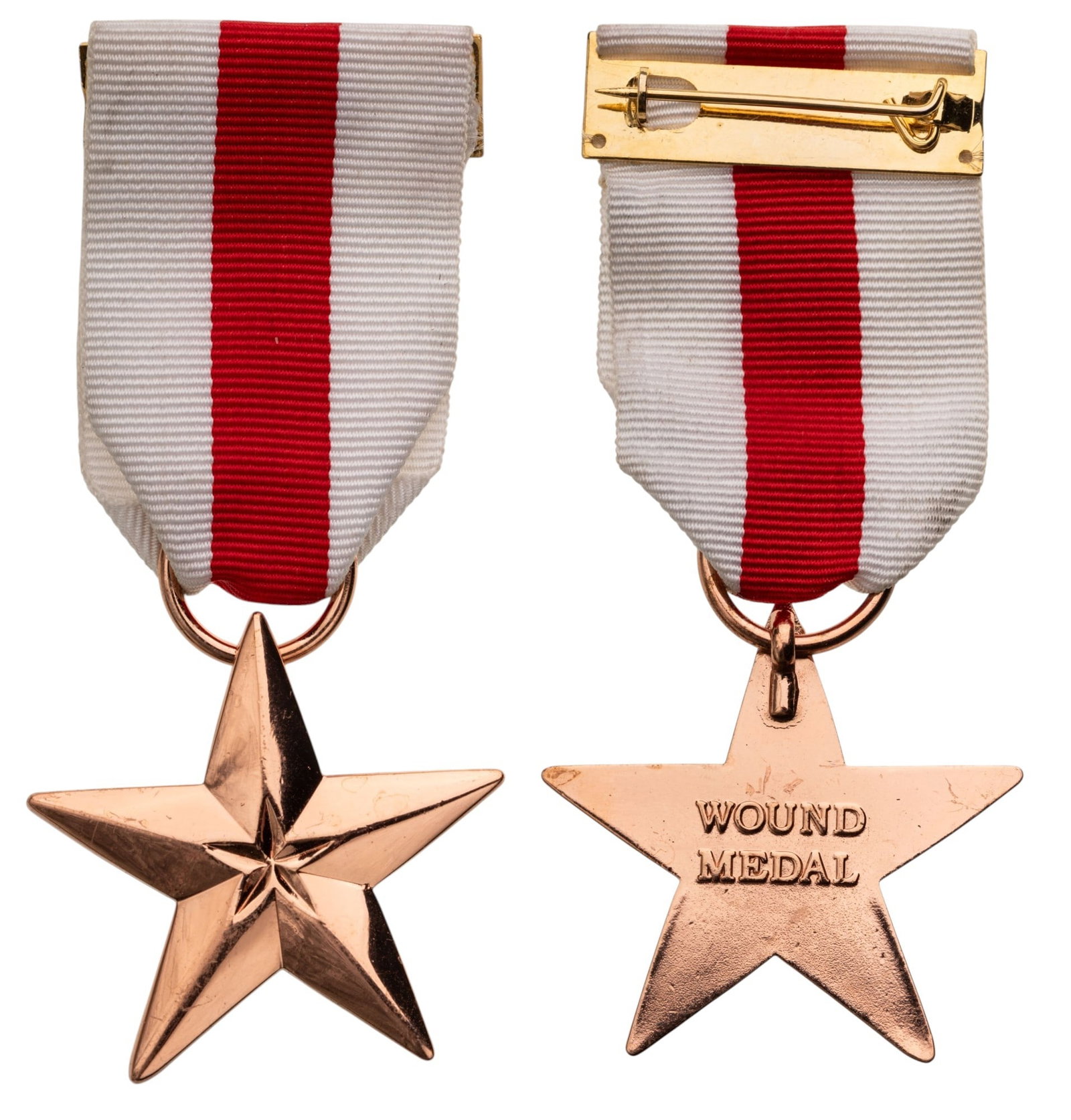 The Wounded Medal: Breast Badge, 40 mm, Copper, original suspension ring and ribbon. Rare medal, published in Jomsa Magazine in 2009, in mint condition! I R!