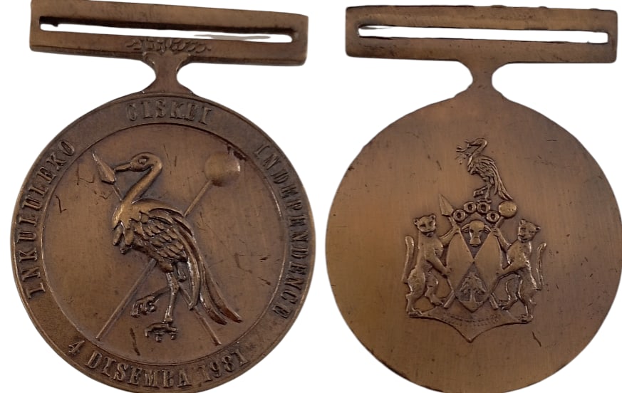 Ciskei Independence Medal, 1981: Breast Badge, 50x38 mm., Bronze, original suspension ring. Mint state! I