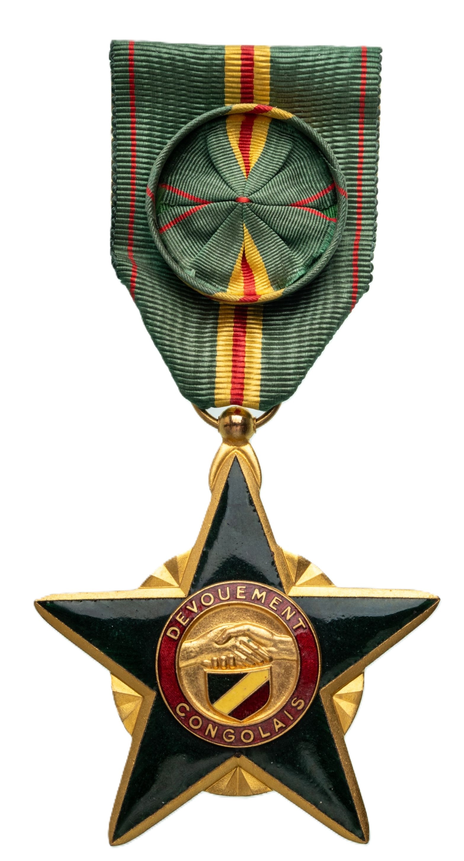 National Order of Merit: Officer's Cross, instituted in 1973. Breast Badge, 64x57 mm, gilt Bronze, one side enameled, original suspension ring and ribbon with rosette. A superb order in mint condition! I