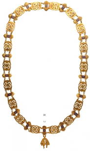 ORDER OF THE GOLDEN FLEECE: Country: AUSTRIA Collar Chain with Collar Badge. Collar Chain with 37 partially enameled links, links and Badge silver gilt, original closing hook. Excellent quality, for collectors or museum's
