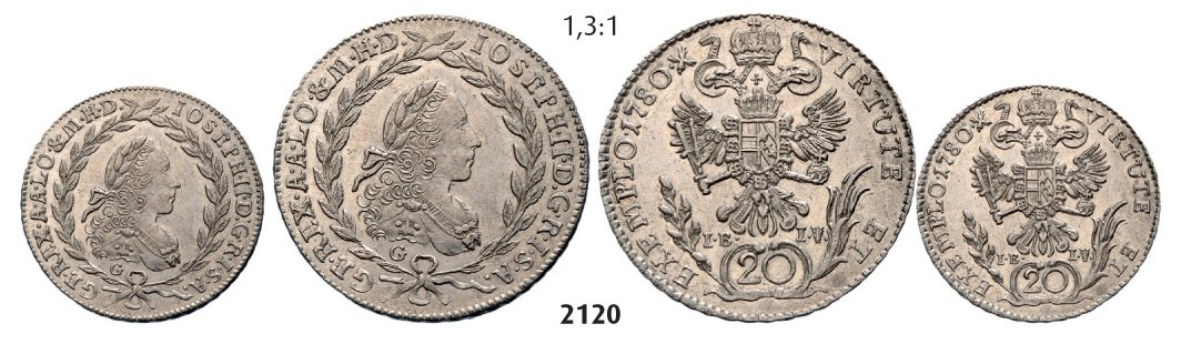 20 Kreuzer 1780 G IBIV, Neustadt (Baia Mare), Silver,: 20 Kreuzer 1780 G IBIV, Neustadt (Baia Mare), Silver, 6,64 g. Her. 227 UNC