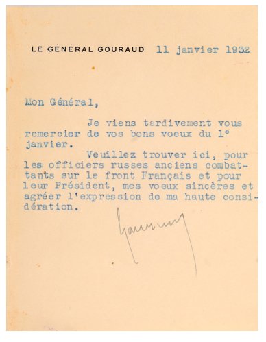 Message good greeting season sent by General Gouraud in (1 of 1)