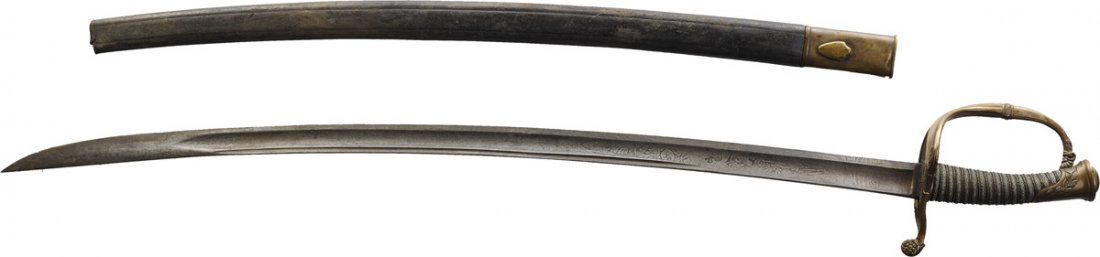 Lot of 2 Cavalry Officer swords with scabbard late 19th (1 of 2)