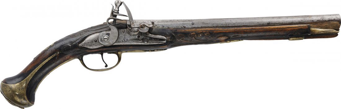 Lot of 2 Flintlock Officer Pistols cca. 1750 (1 of 4)