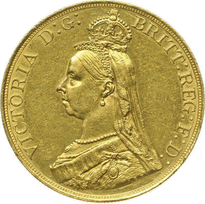 Victoria (1837-1901), 5 Pounds 1887, Gold (39.88 g) (1 of 2)