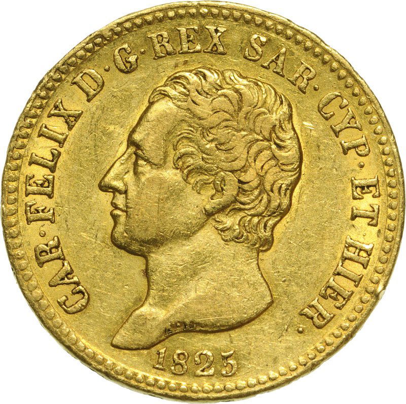Savoia, Carlo Felice (1821-1831), 20 Lire 1825, Torino, (1 of 2)