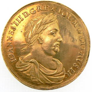 John III Sobieski (1674-1696) 3 Ducat 1677. Gold (10.45: Presentation issue for the reopening of the Kraków mint. Kraków (Cracow) mint. Kopicki –, Czapski 2424, MP D 71a. Good VF. Country:POLAND-KRAKOW