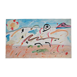 Painting by Mario Schifano. Certificate of Authenticity from the Mario Schifano Foundation, 1987.
