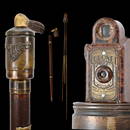 A Unique English Coronet Midget Camera Cane with tripod. Thomas Brigg & Sons, ca 1930s.